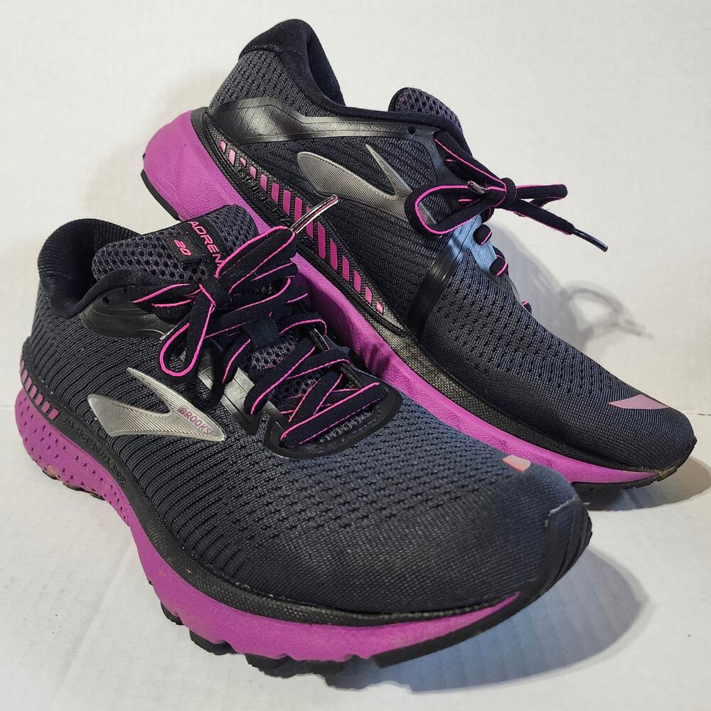 Brooks Adrenaline GTS 20 Womens Size 10 B Running Shoes Black Pink 1202961B062
